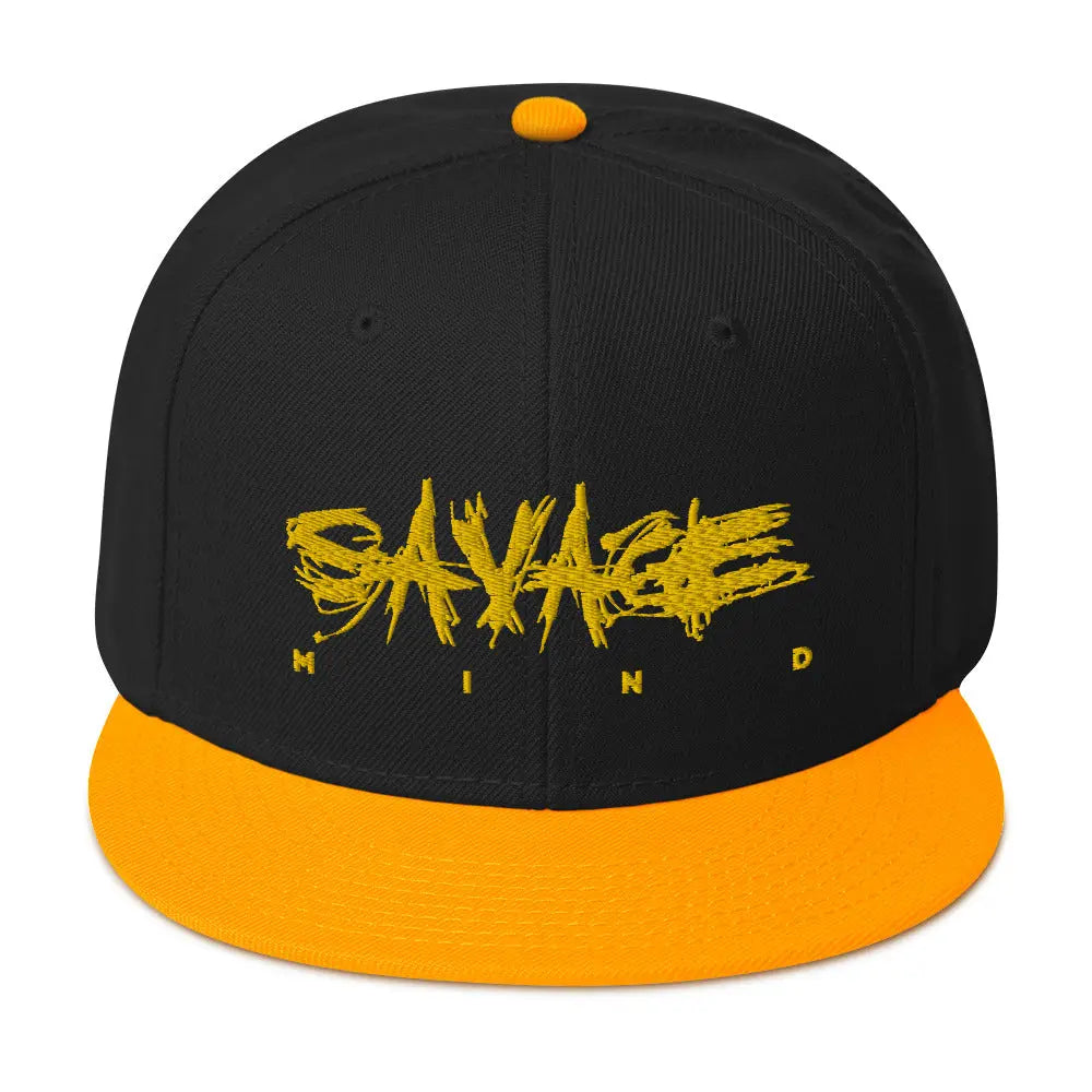 Gold Savage Mind Snapback Hat Savage Mind