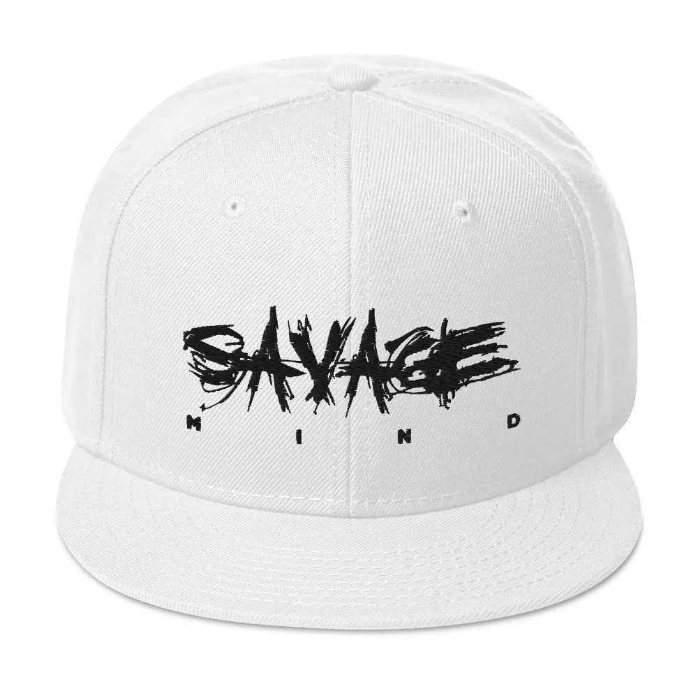 B/W Savage Mind Snapback Hat Savage Mind